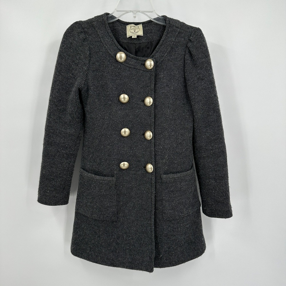 Tsumori Chisato TMR Womens Avant GFarde Double Breasted Knit Coat Sz M Military